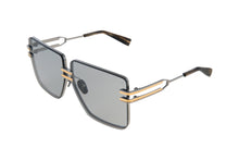 Womens | Gendarme Sunglass | Black Palladium - Gold - Dark Brown Swirl | Medium Grey