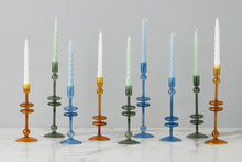 Glass Candlestick | Sapphire | Medium | Set of 2