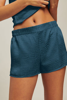 GINIA Silk Jacquard Short - Orion Blue
