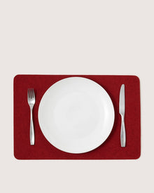 Merino Wool Rectangle Placemat | Cherry