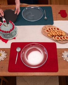 Merino Wool Rectangle Placemat | Cherry