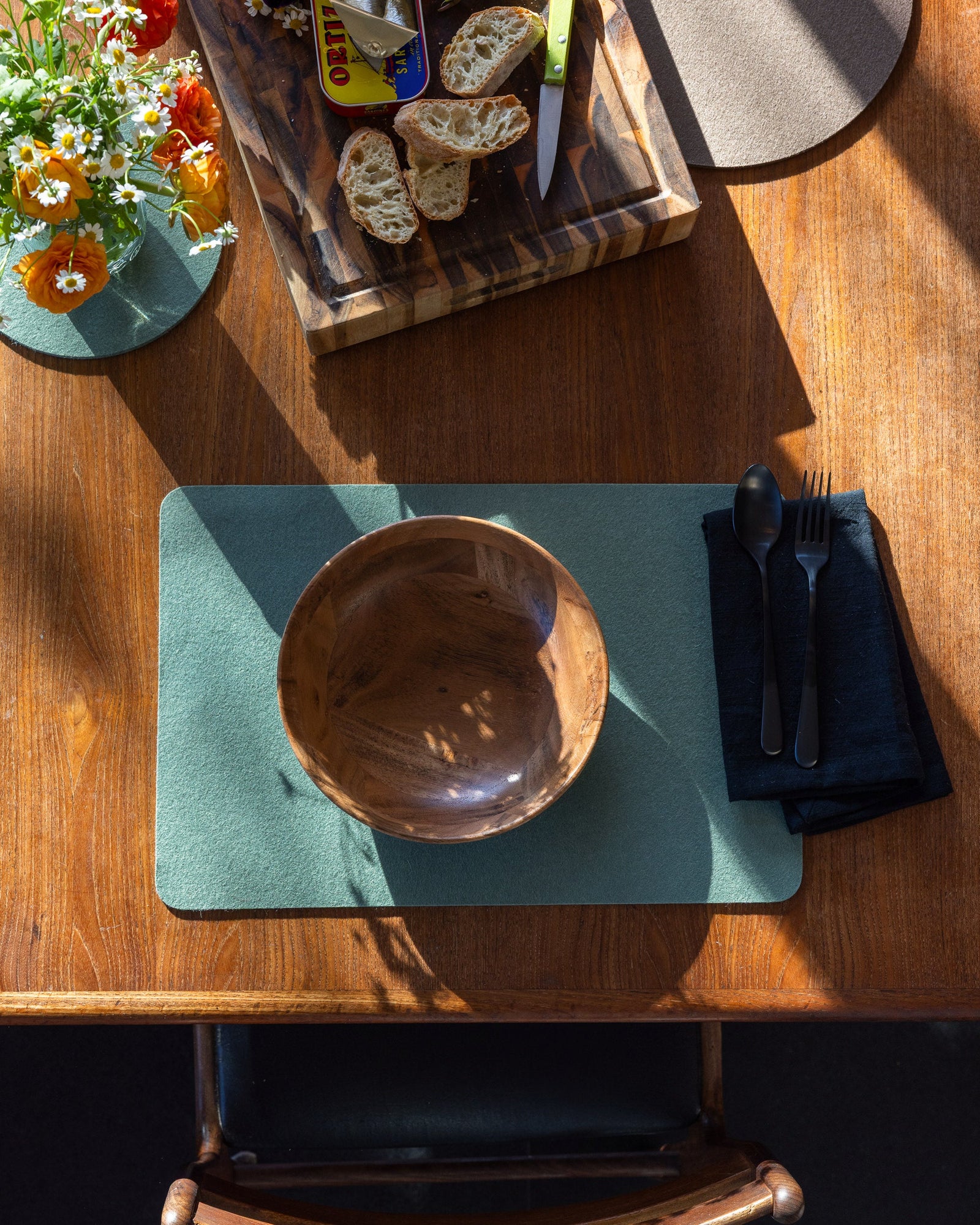 Merino Wool Rectangle Placemat | Spruce