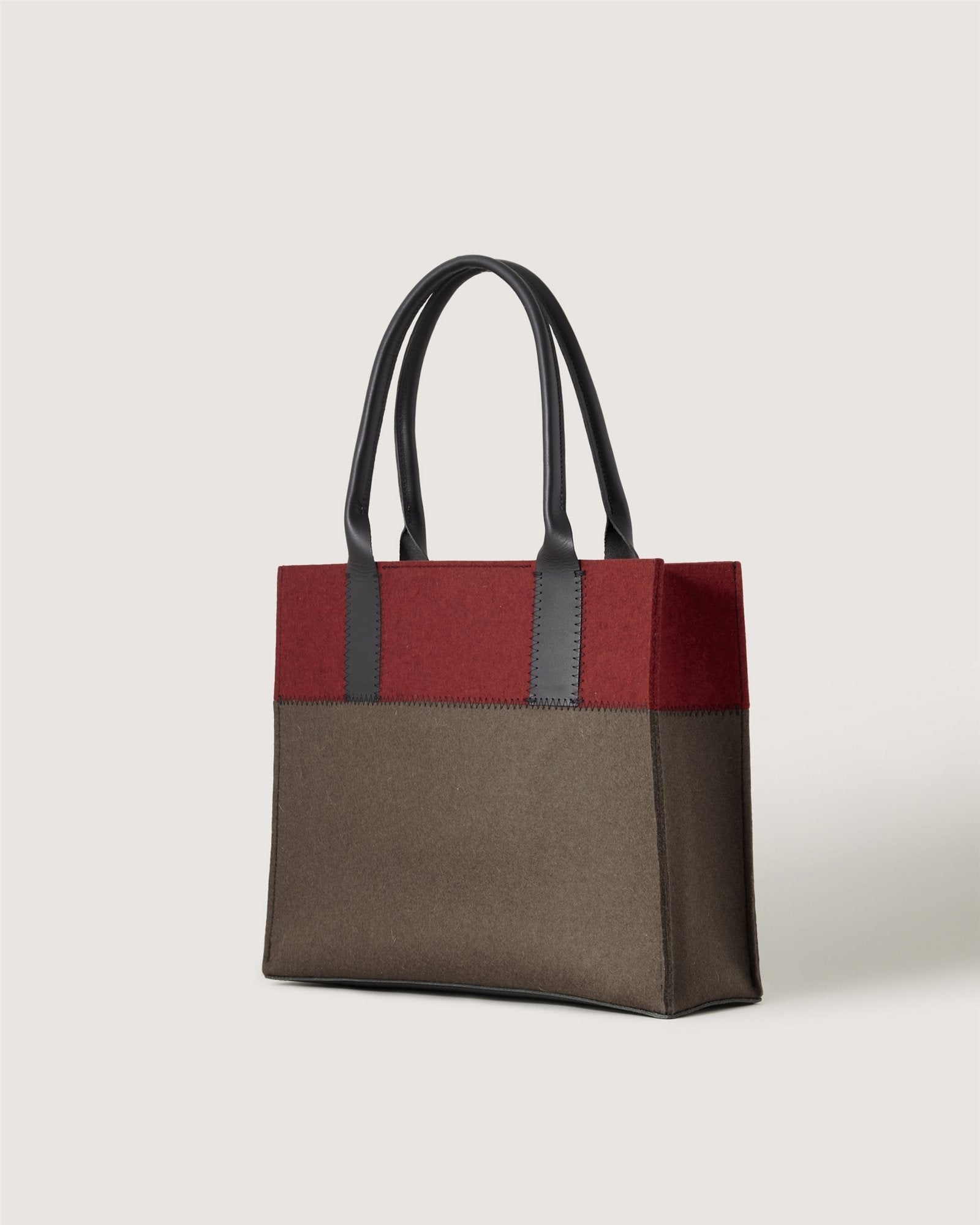 Jaunt Merino Wool Midi Tote | Tobacco / Cherry