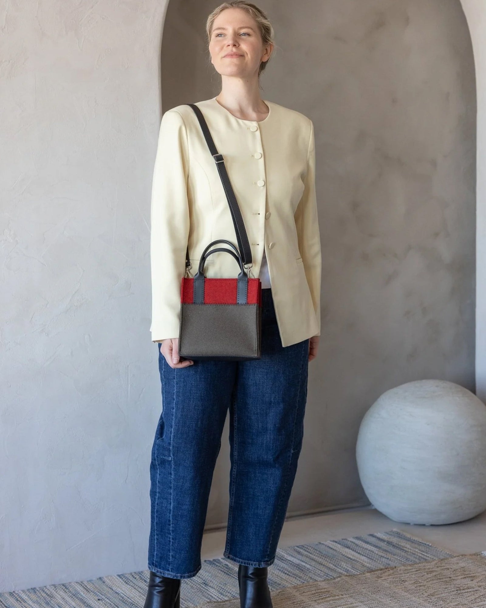 Jaunt Merino Wool Crossbody | Tobacco / Cherry