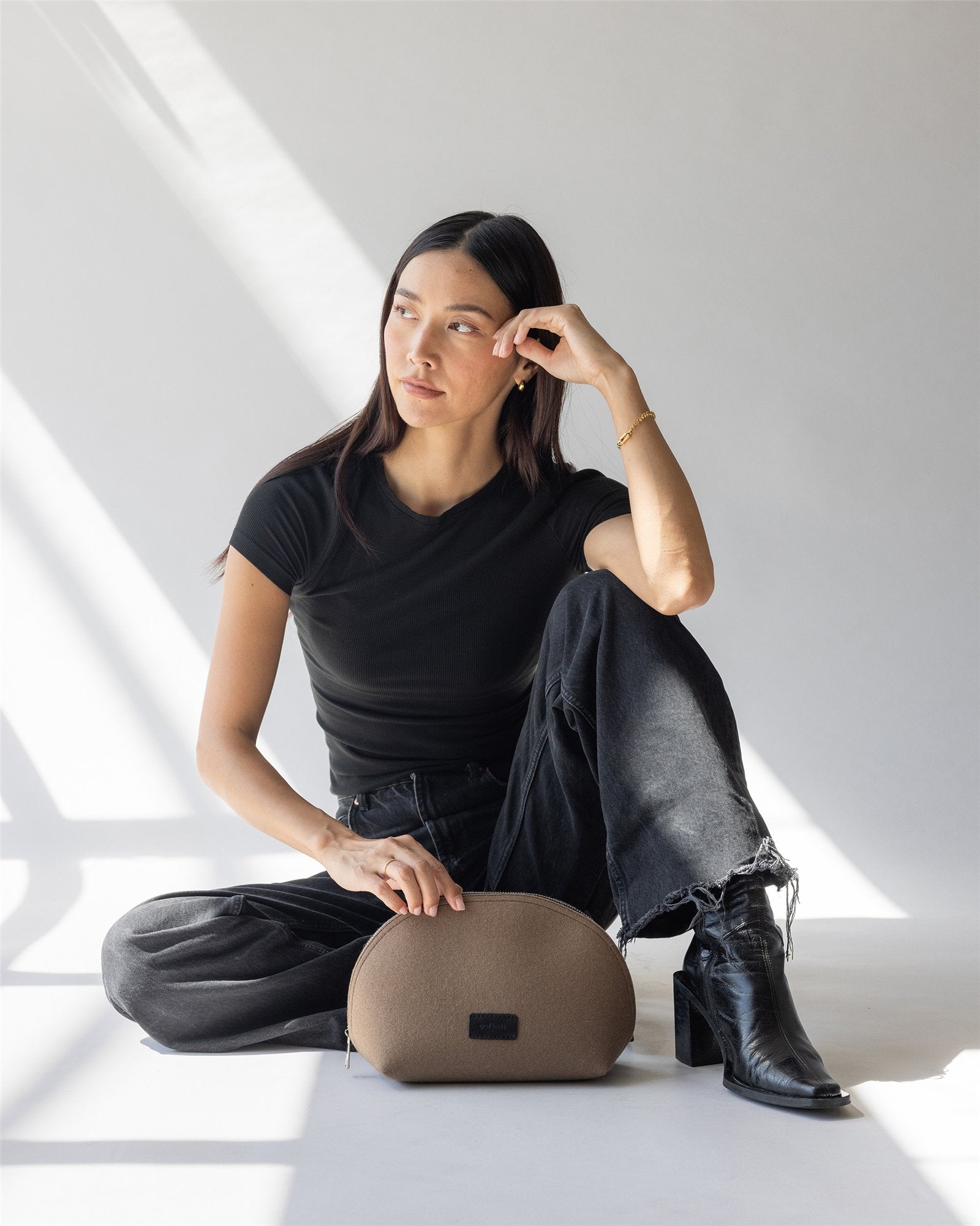 Pochi Merino Wool Large Pouch | Cumin