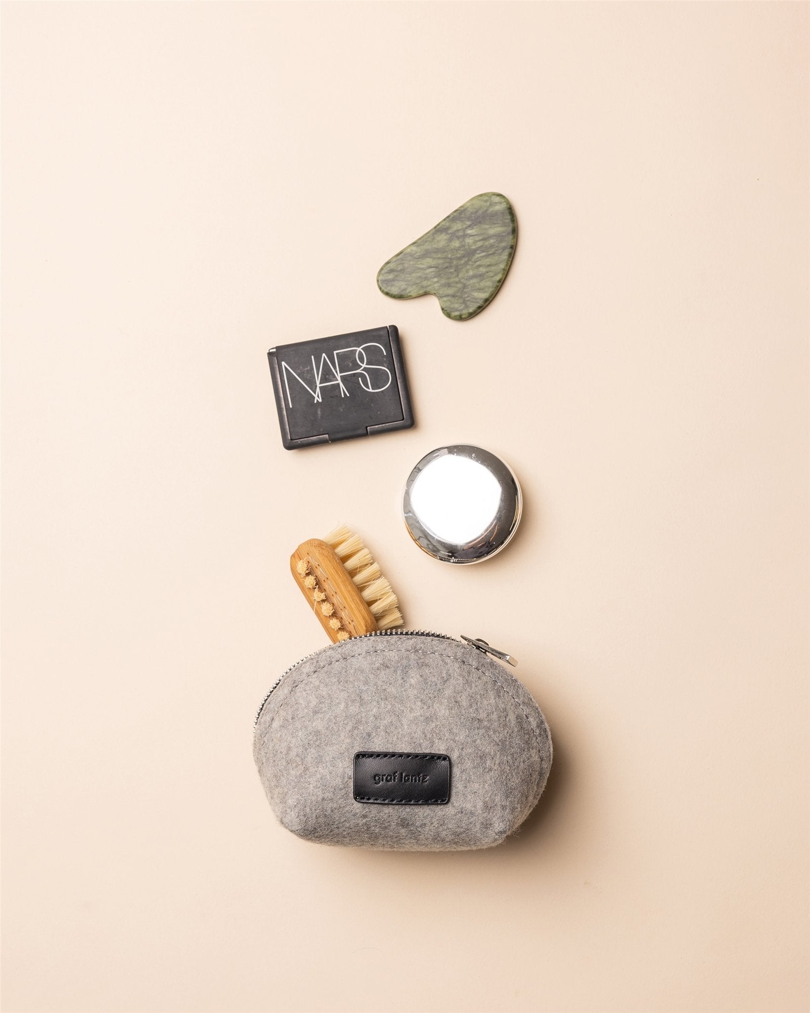 Pochi Merino Wool Small Pouch | Granite