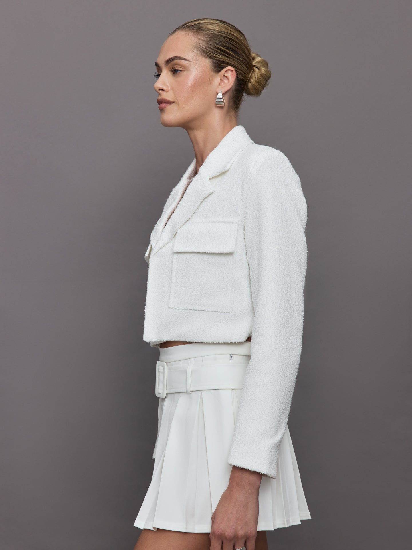 Goldie BYRD | Boucle Cropped Blazer | Cream