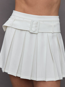 Goldie BYRD | Belted Pleated Skirt | Cream