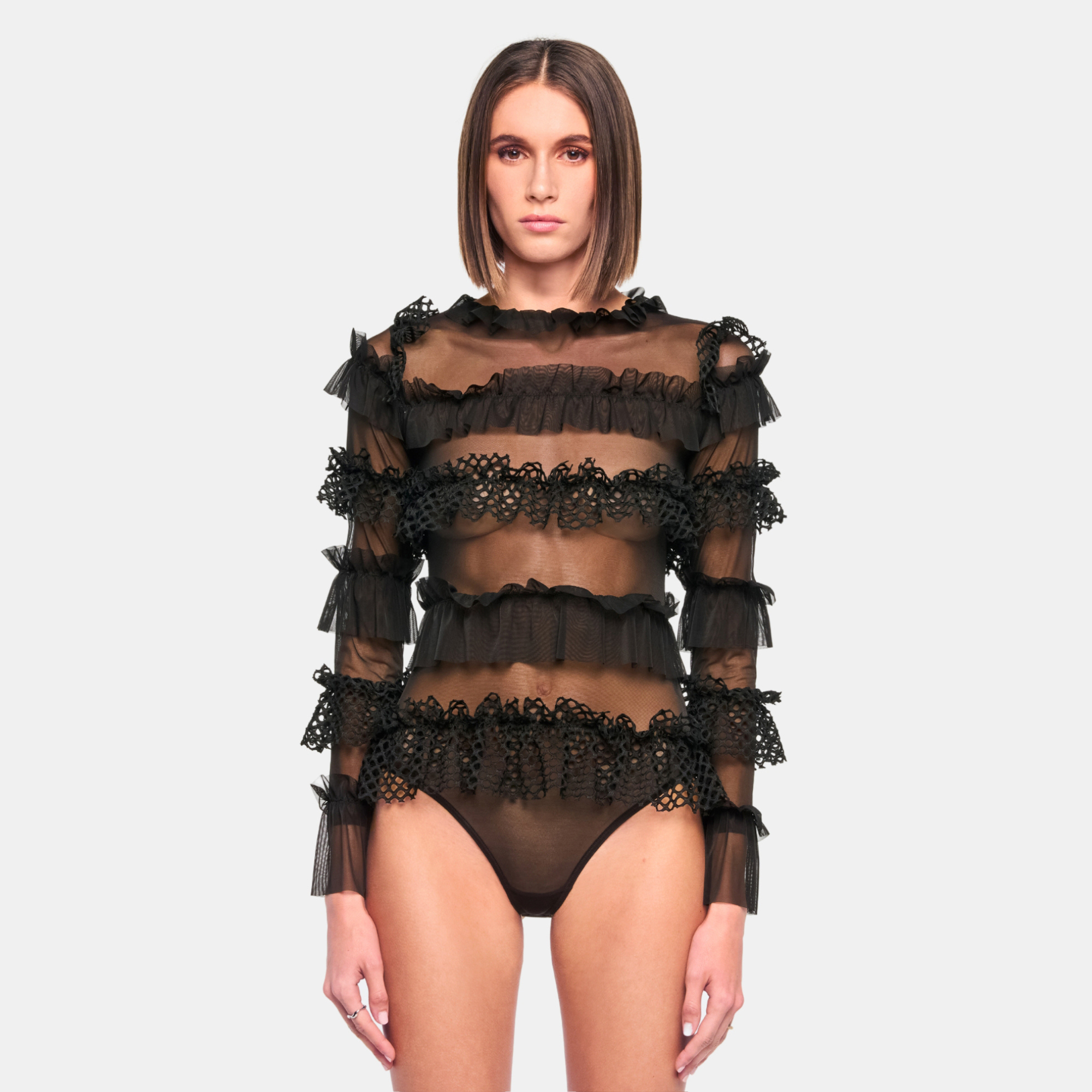 OW Collection Grace Bodysuit | Black Caviar