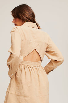 GINIA Willis Mini Dress  in Cashew