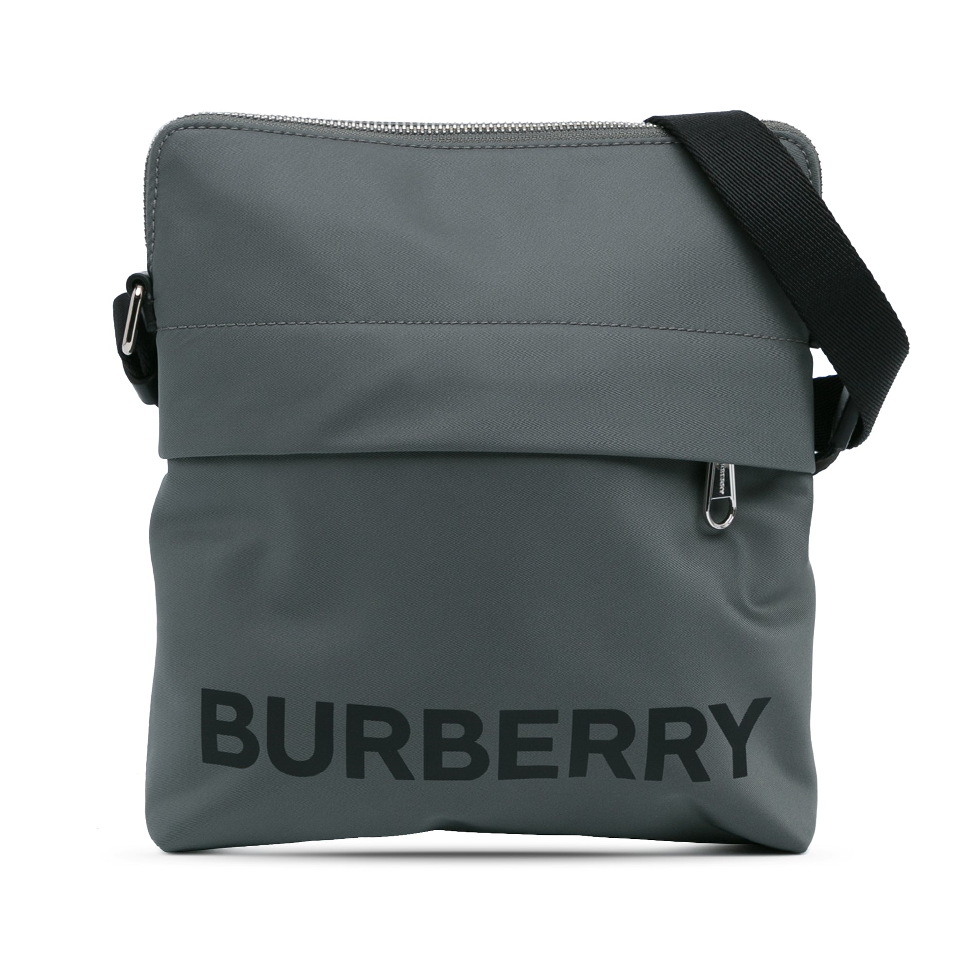 Burberry | Pre-Owned Nylon Econyl Logo Neo Crossbody | Gray