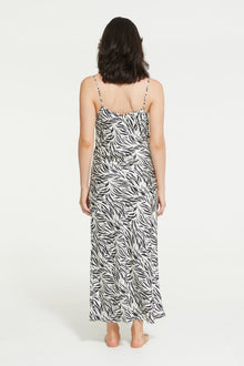 The Zafina Slip in Brush Zebra Print by Ginia Sleep