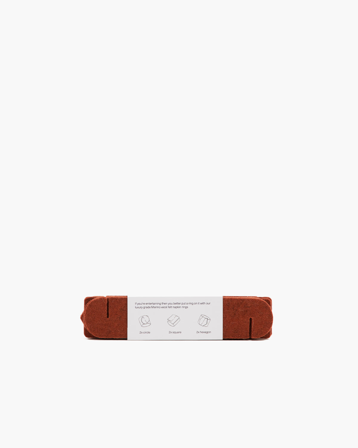 Maki Merino Wool Napkin Rings - 6 Pack | Mahogany