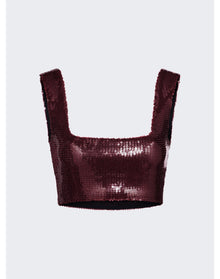 Galvan | Women | Sequin Beating Heart Crop Top Blood | Red