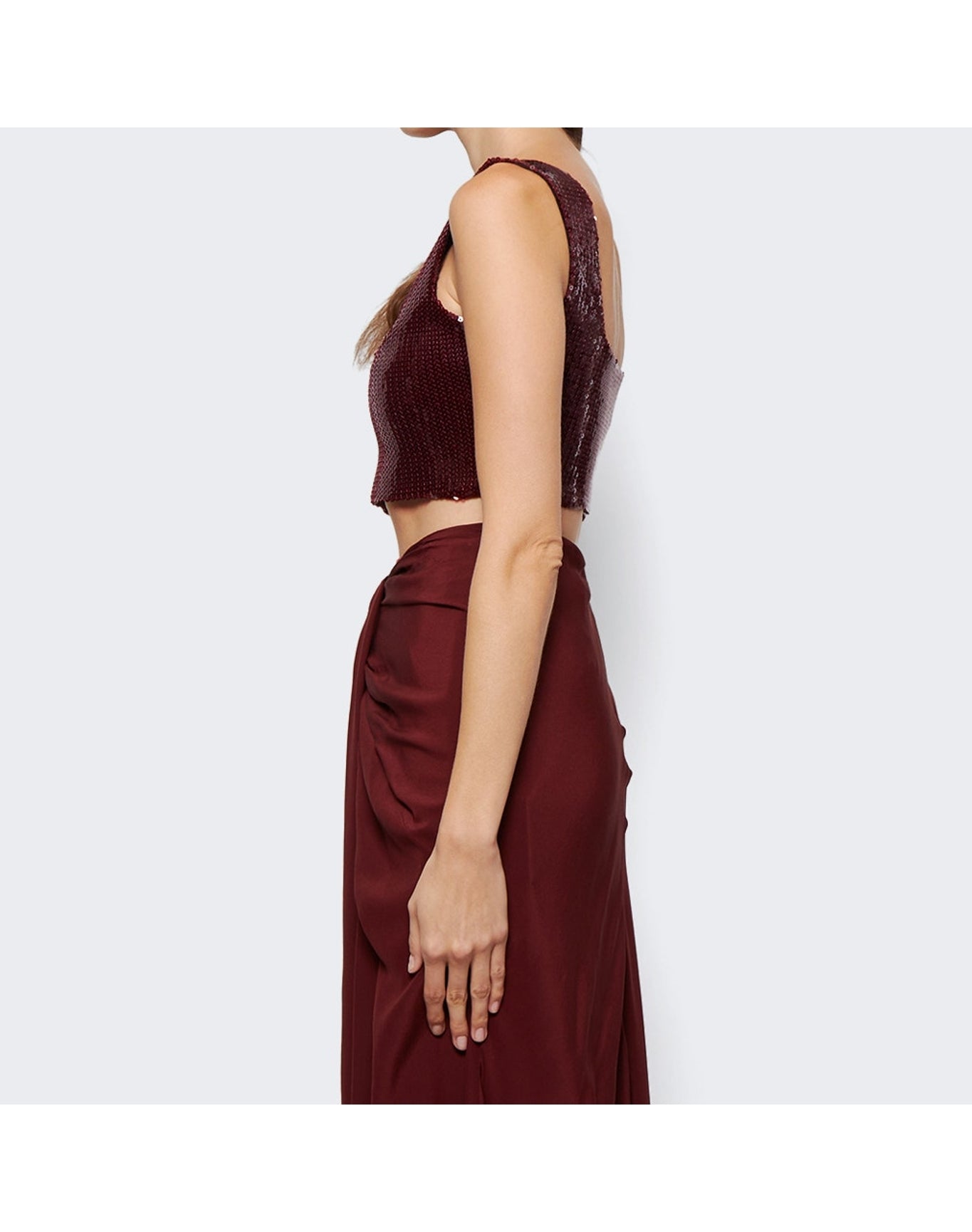 Galvan | Women | Sequin Beating Heart Crop Top Blood | Red
