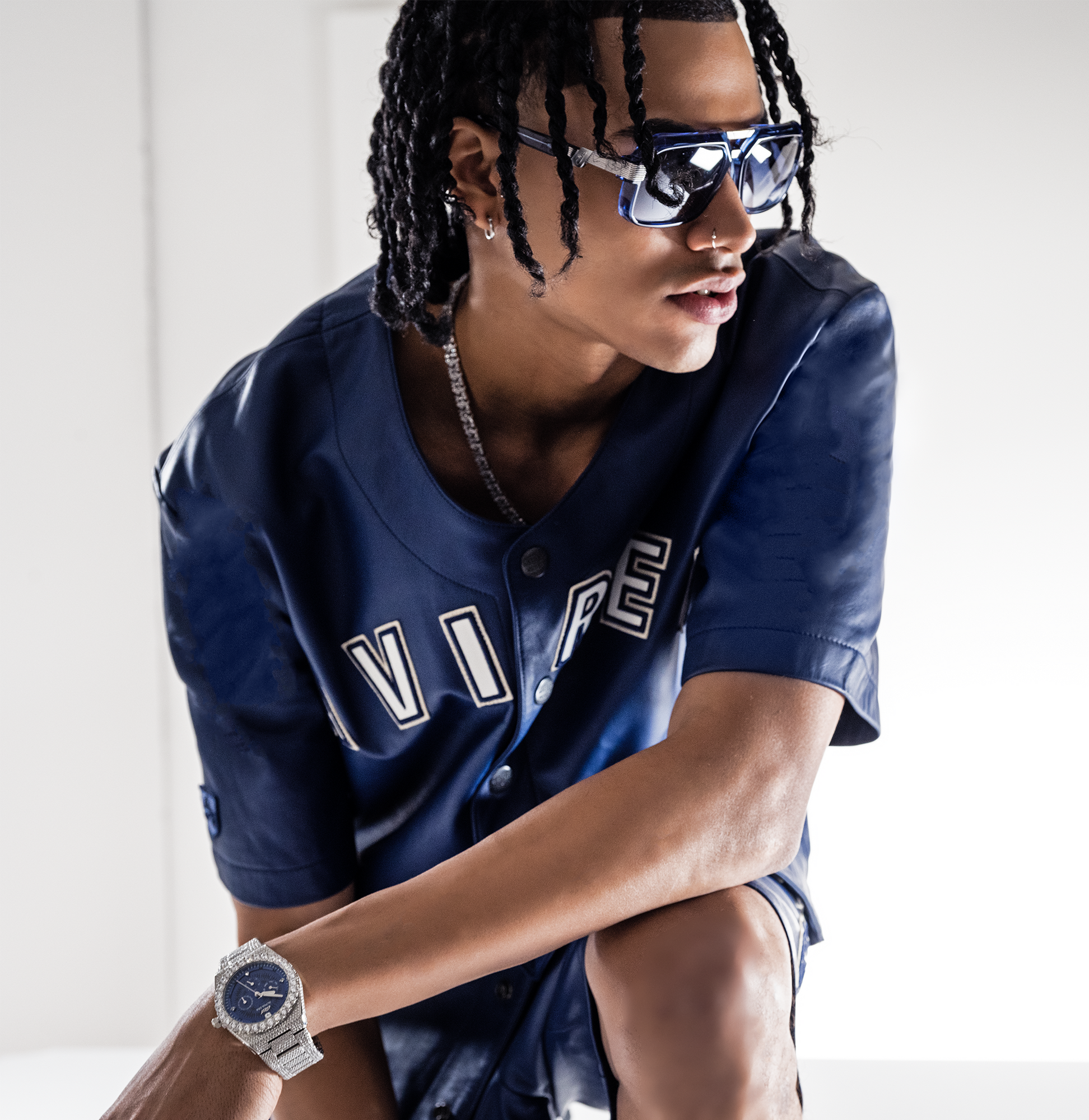 Game Day Nappa Leather Short | Varsity Blue