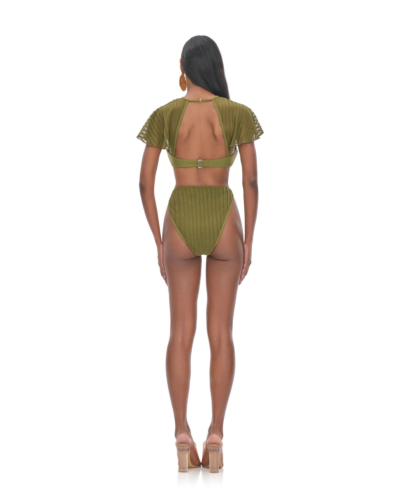 Gara High Rise Bikini Bottom | Green