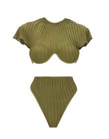Gara High Rise Bikini Bottom | Green