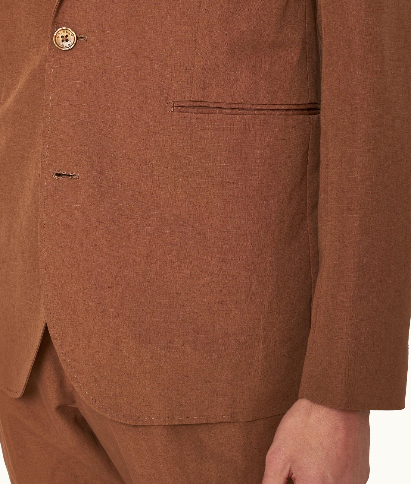 Garret Tailored Fit, Italian Made, Two-Button Unstructured Blazer | Cinnamon Coffee