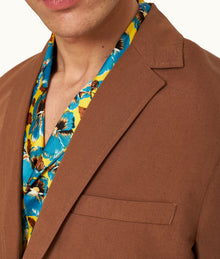 Garret Tailored Fit, Italian Made, Two-Button Unstructured Blazer | Cinnamon Coffee