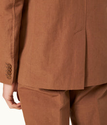 Garret Tailored Fit, Italian Made, Two-Button Unstructured Blazer | Cinnamon Coffee