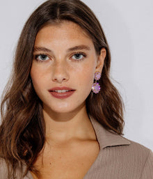 Georgie Drop Earrings in Pink - Loren Hope