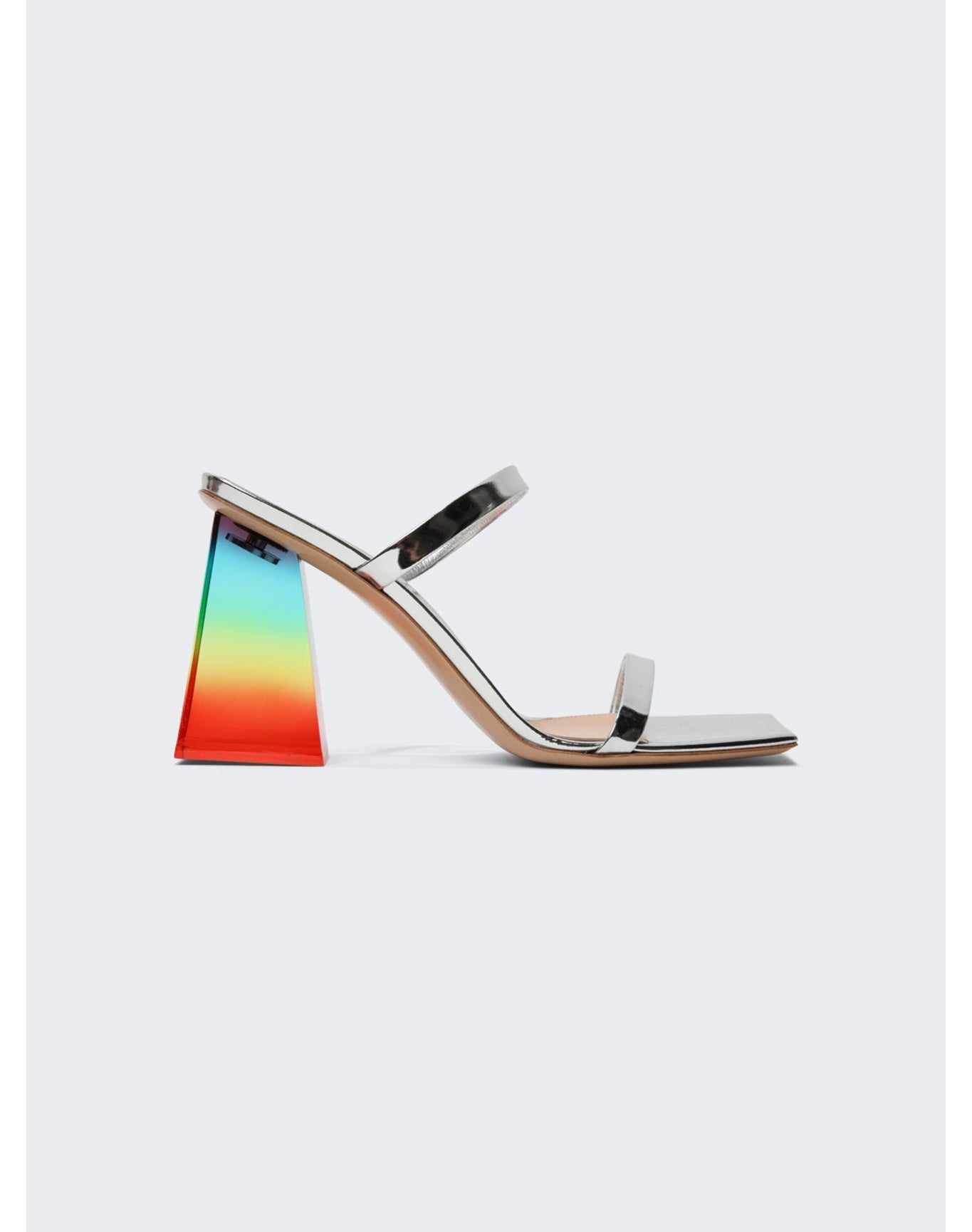 Gianvito Rossi | Women | Square Toe Strap Sandal | Silver