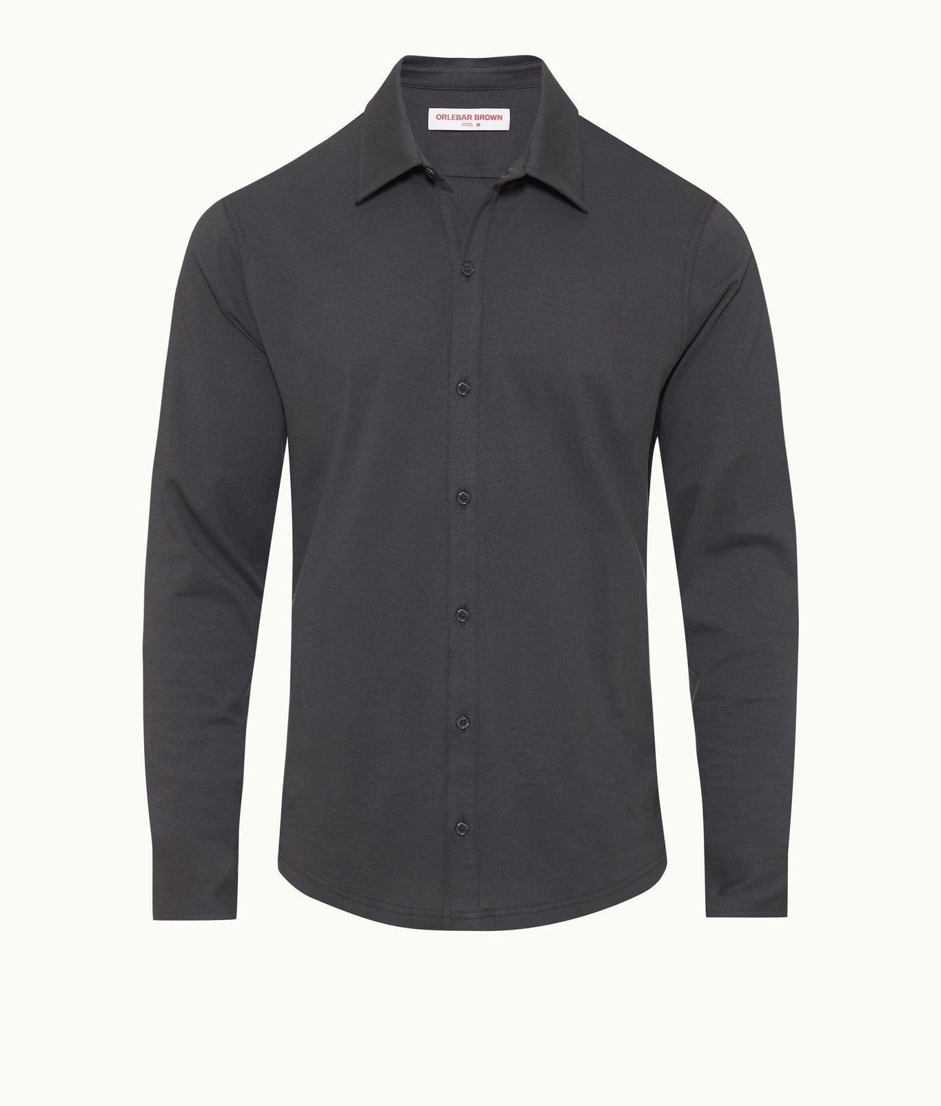 Giles Silk Tailored Fit Classic Collar Cotton-Silk Shirt | Piranha Grey