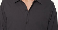 Giles Silk Tailored Fit Classic Collar Cotton-Silk Shirt | Piranha Grey
