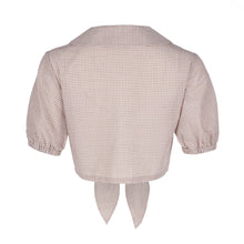 Gingham Cropped Puff Sleeve Top - Dannijo