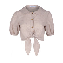 Gingham Cropped Puff Sleeve Top - Dannijo