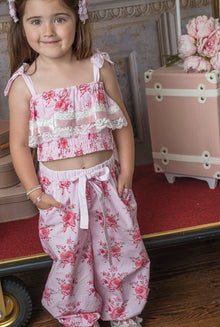 Girl | Amelia Pink Flower Print Pants