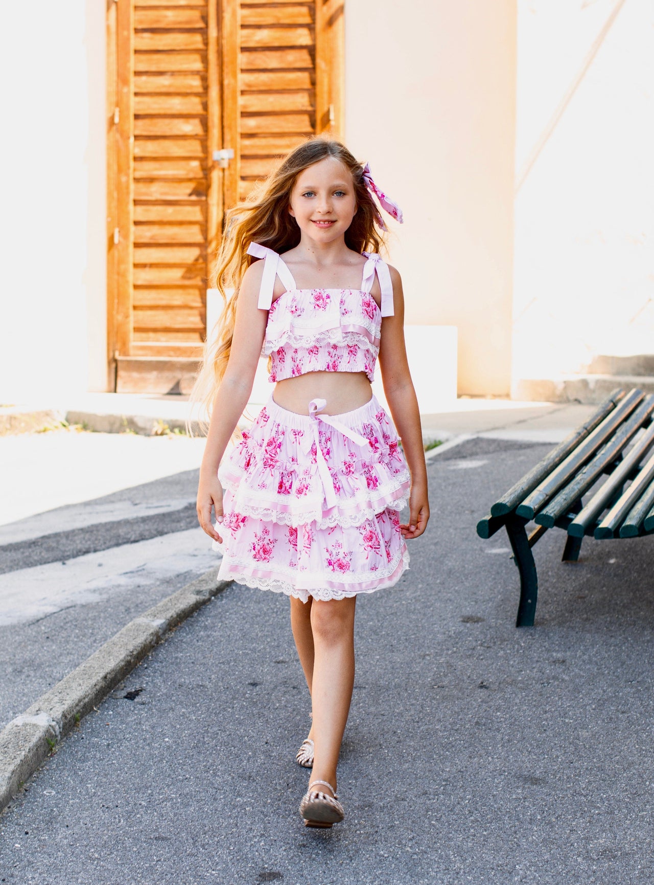 Girl | Amelia Pink Flower Print Tank Top