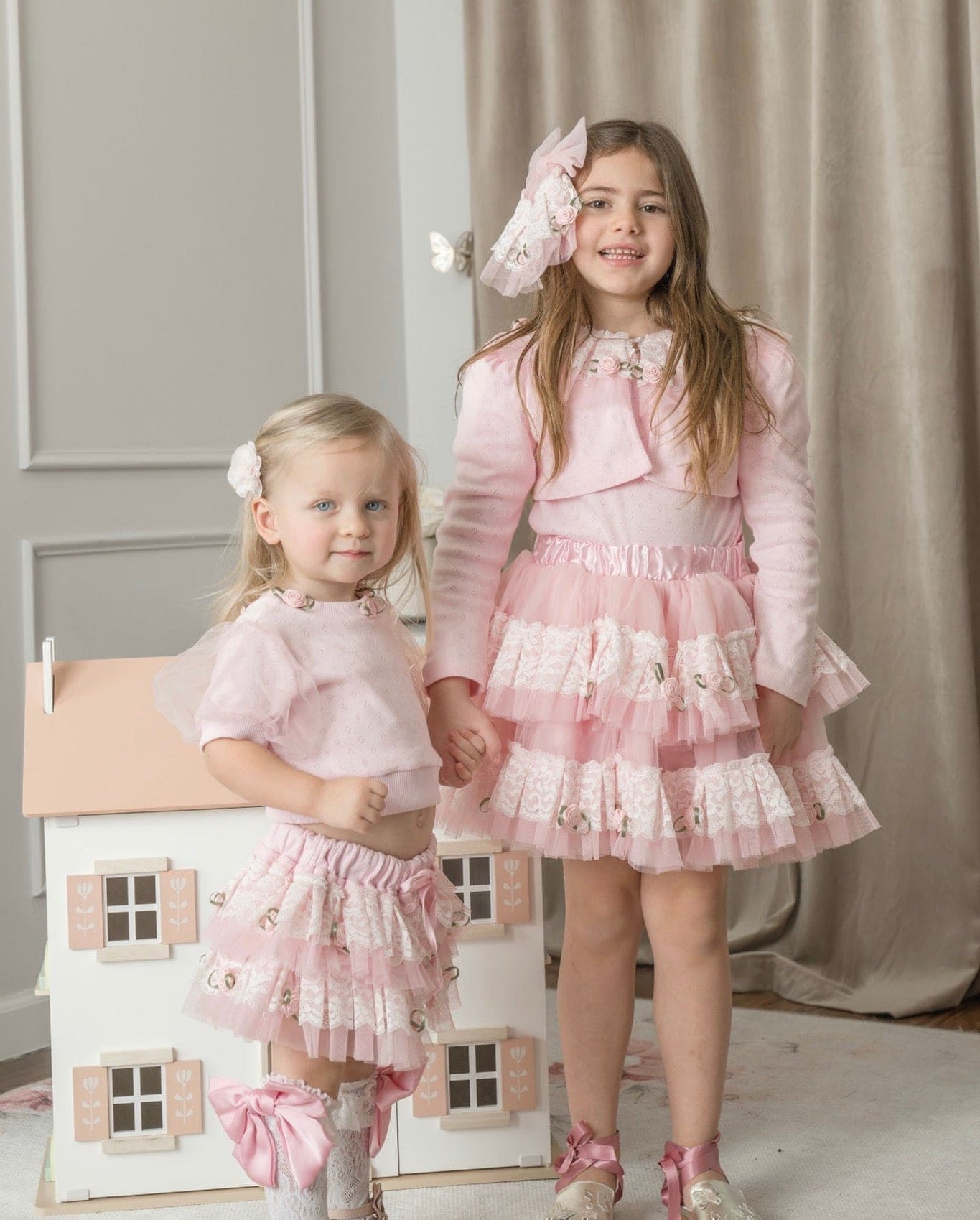 Girl | Baby | Harlow Pink Embroidered Top and Bloomers Set