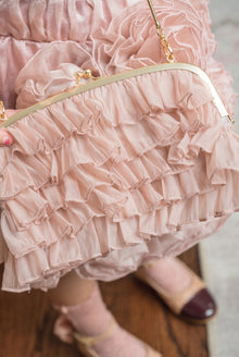 Girl | Dusty Organza Ruffle Handbag | Pink