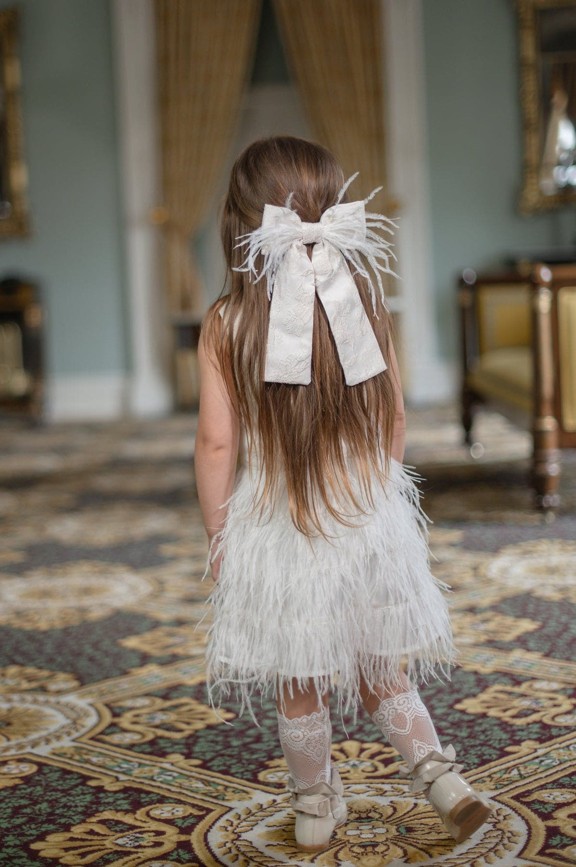 Girl | Eliza Feather Dress | Ivory