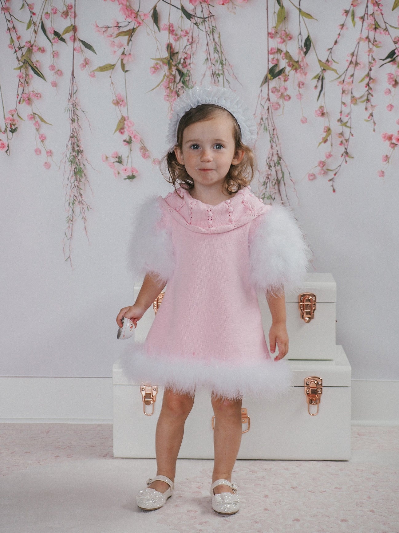 Girl | Ella Knit Feather Dress | Pink