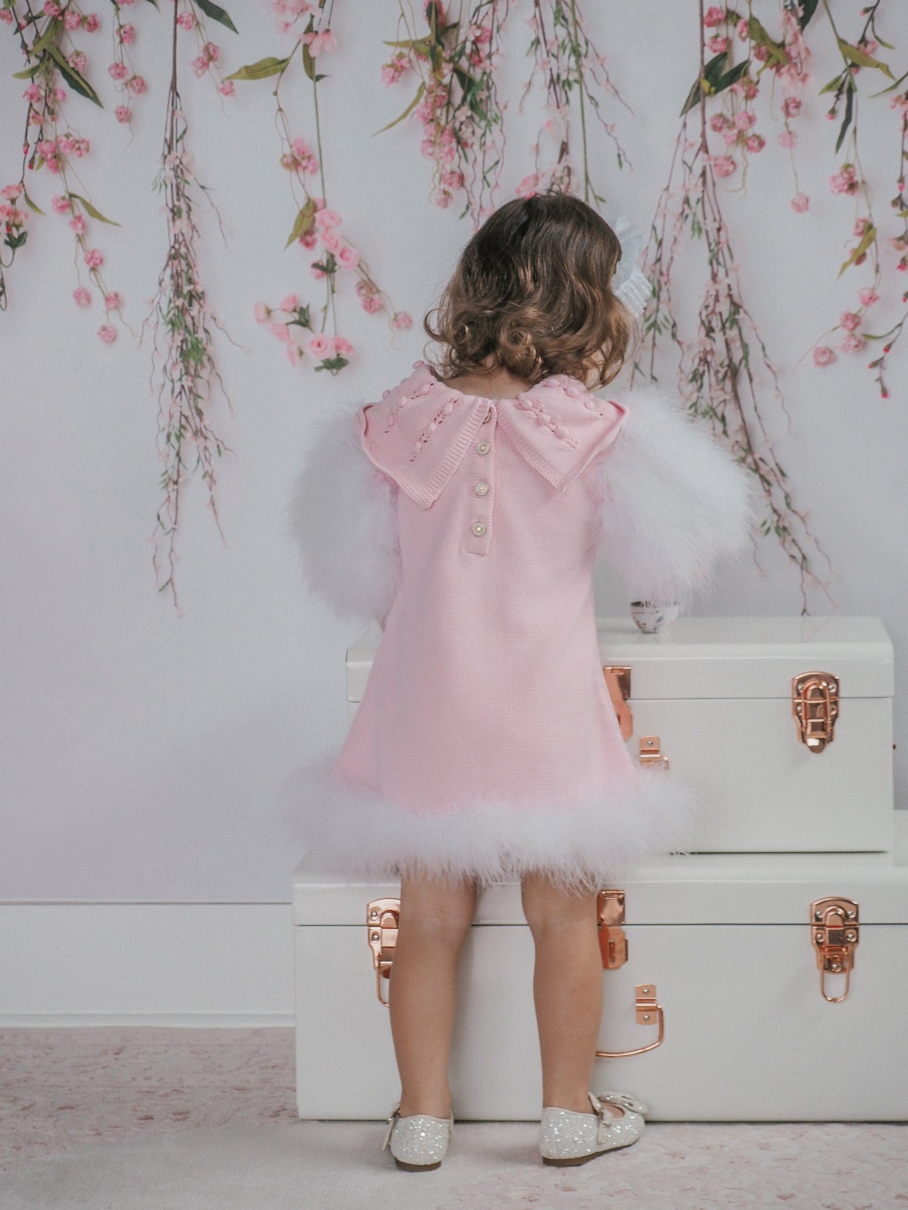 Girl | Ella Knit Feather Dress | Pink