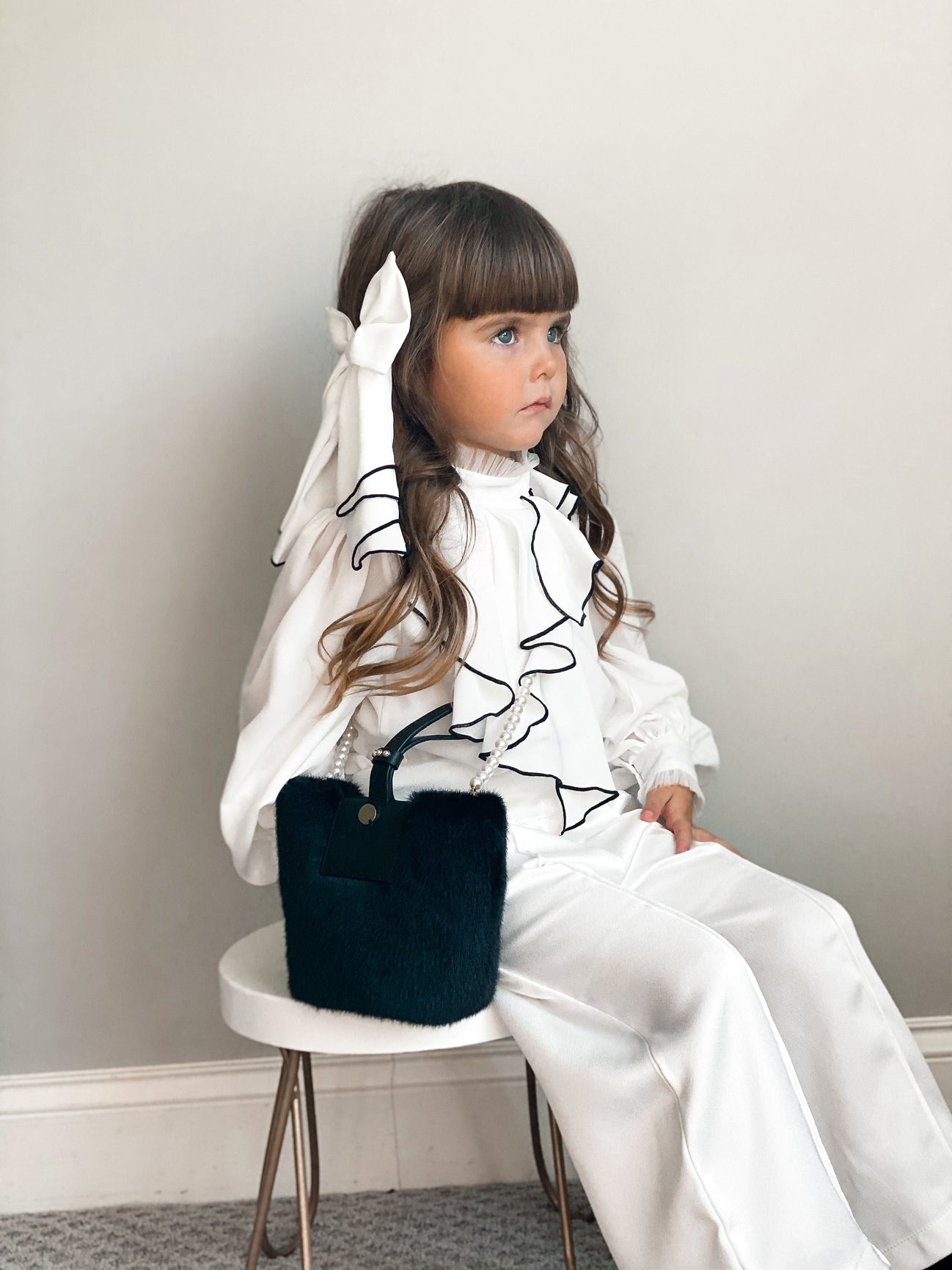 Girl | Gwen Cascading Hair Bow | White