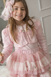 Girl | Harlow Pink Embroidered Cardigan