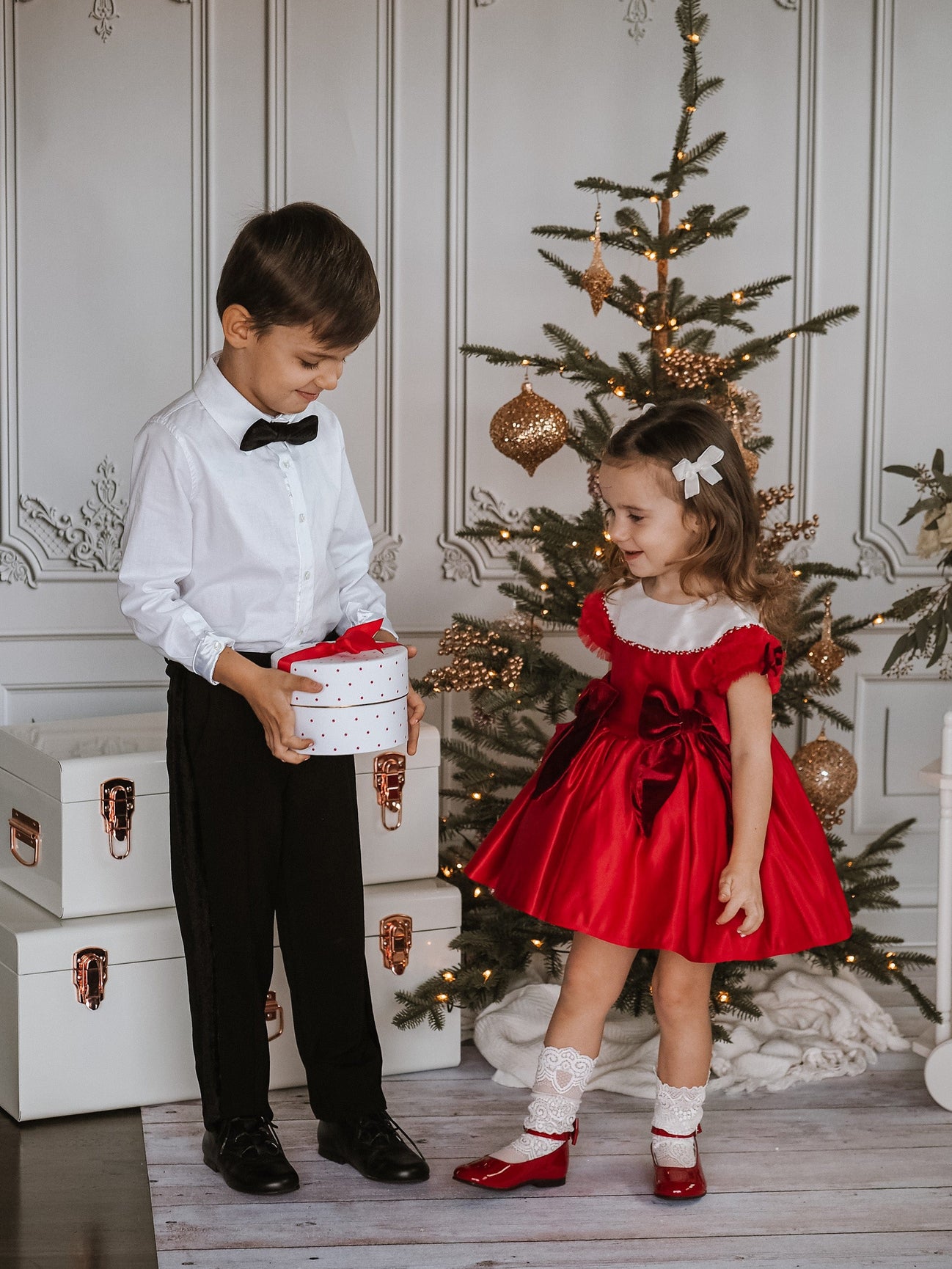 Girl | Holly Amad Satin Ceremony Dress | Red