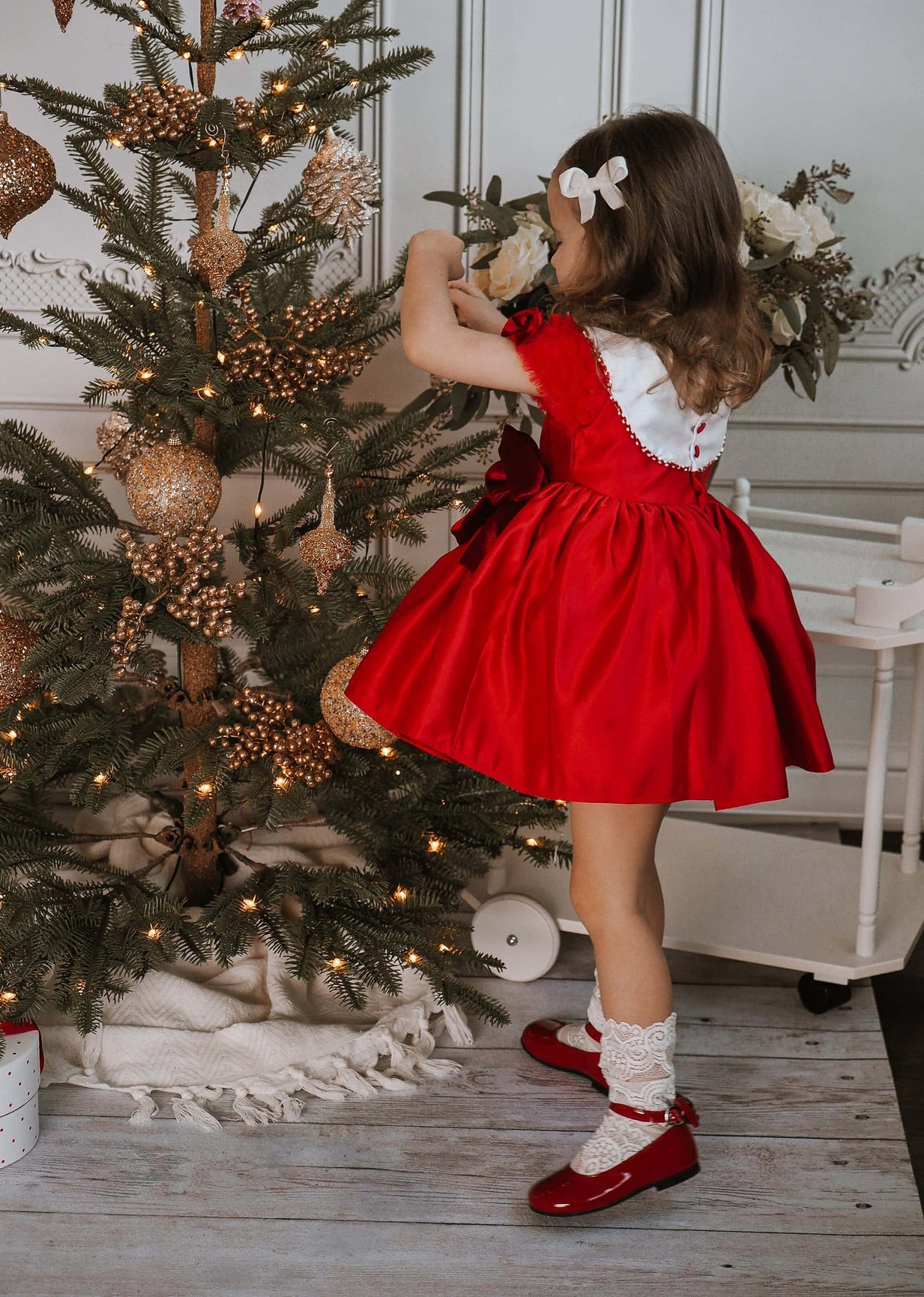 Girl | Holly Amad Satin Ceremony Dress | Red