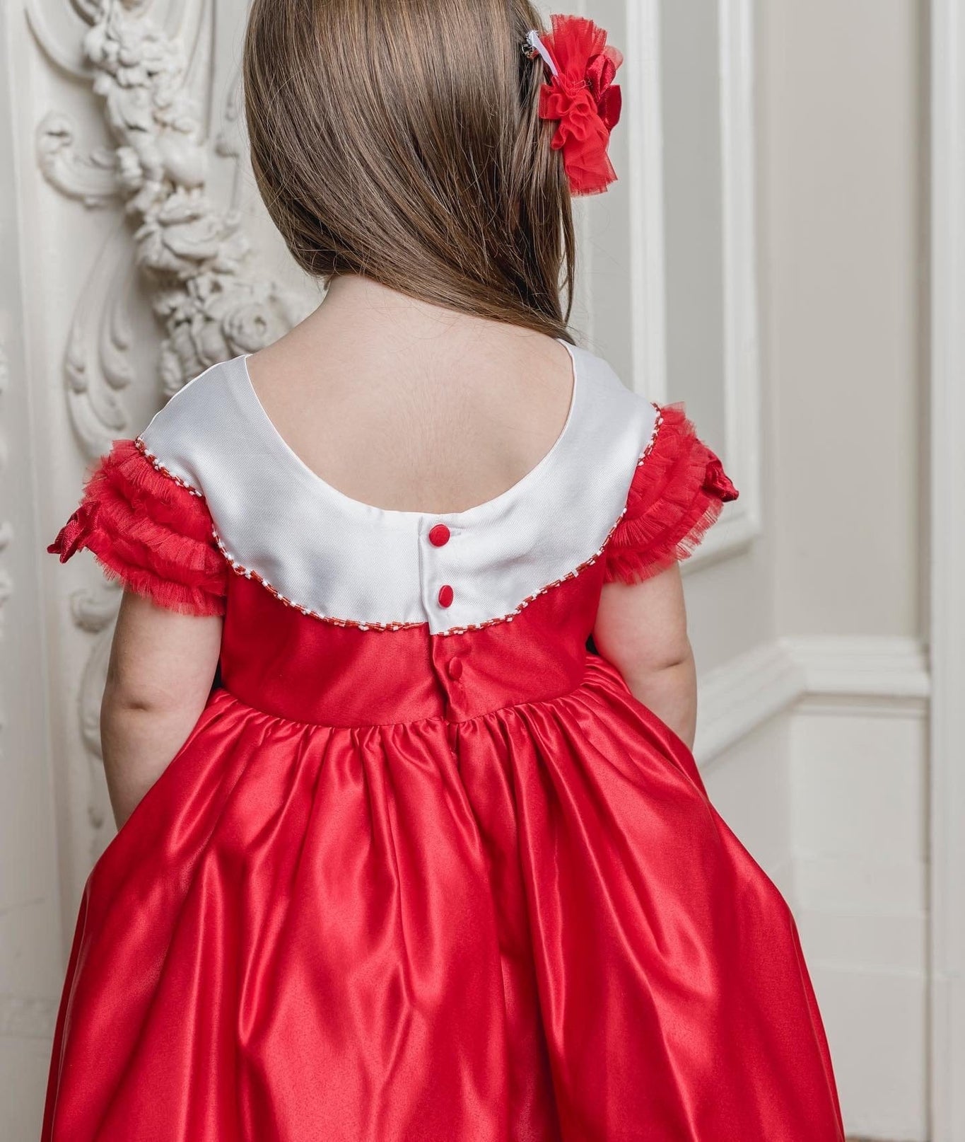 Girl | Holly Amad Satin Ceremony Dress | Red