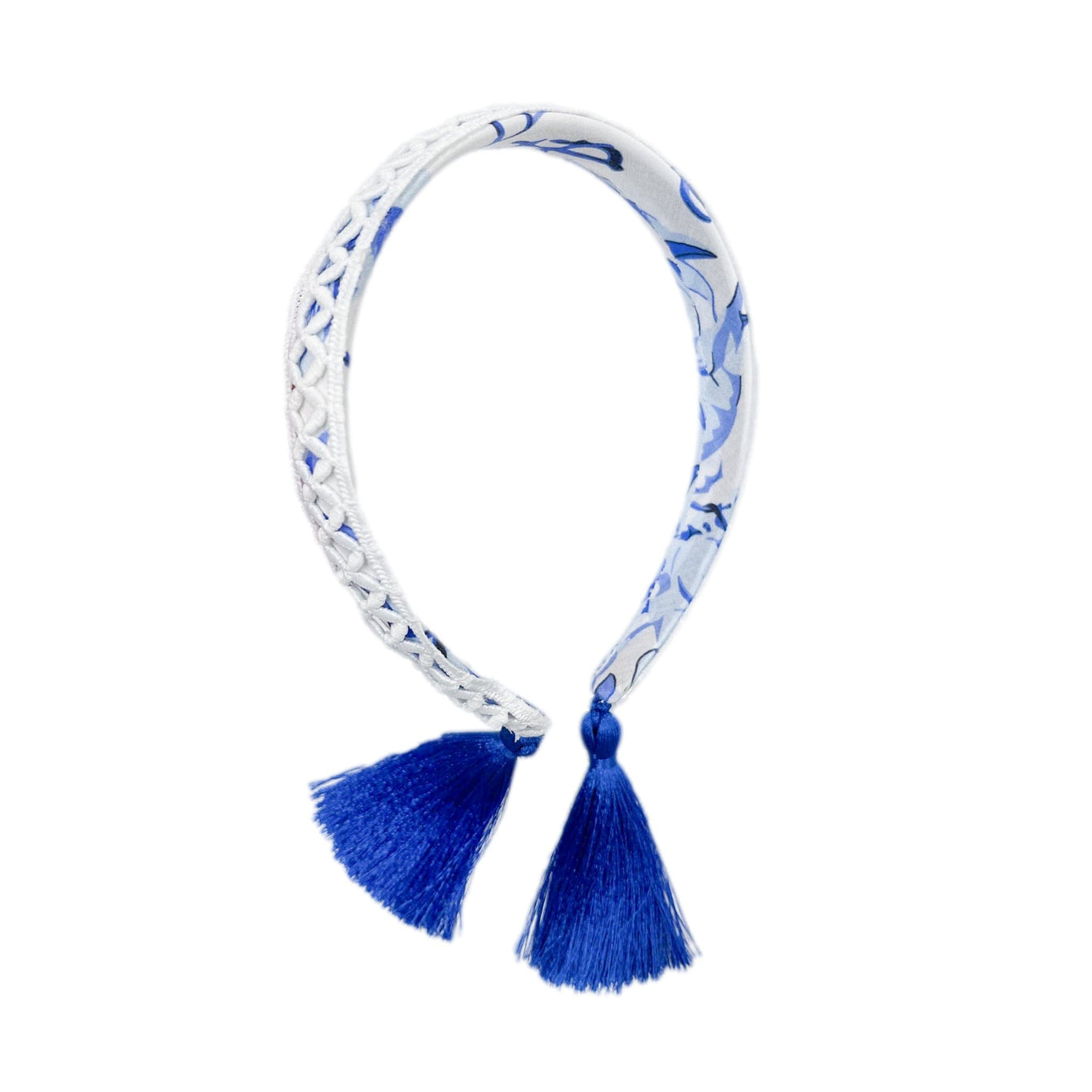 Girl | Jaylin Tassels Headband | White x Blue