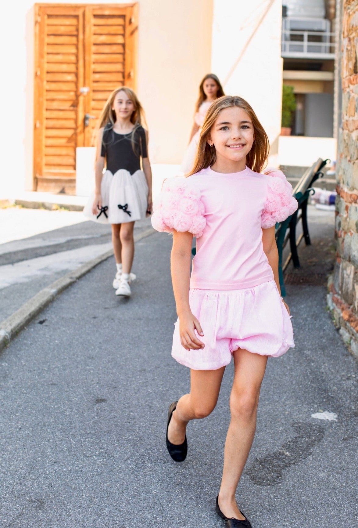Girl | Maya Pink Flower Cotton T-Shirt