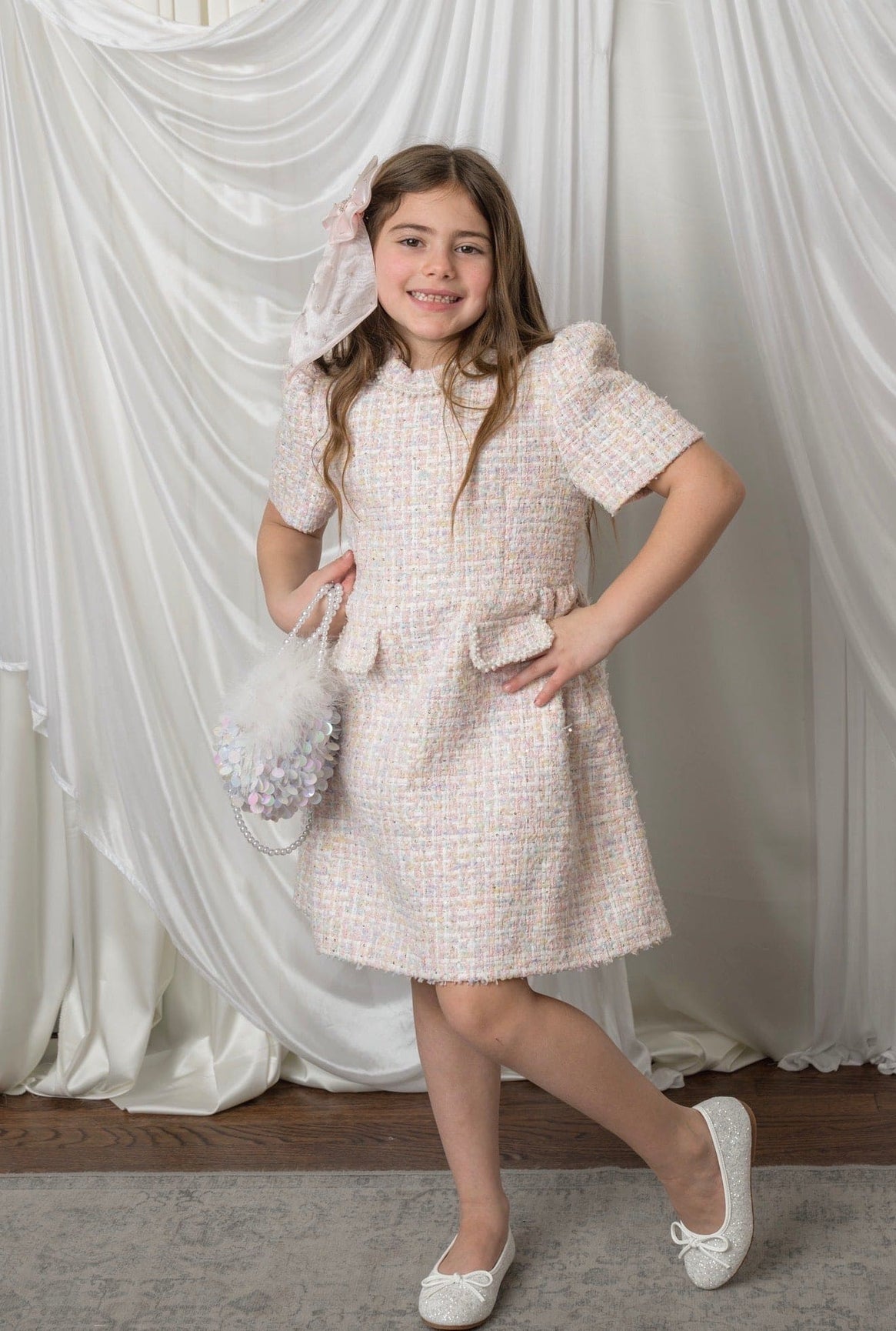 Girl | Meadow Yellow Tweed Dress
