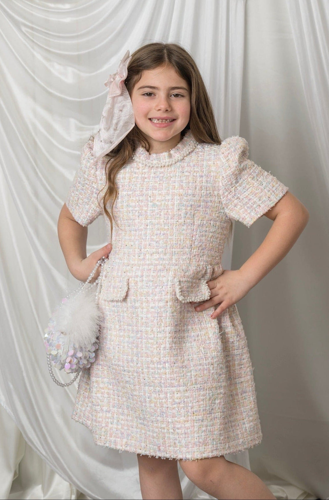 Girl | Meadow Yellow Tweed Dress