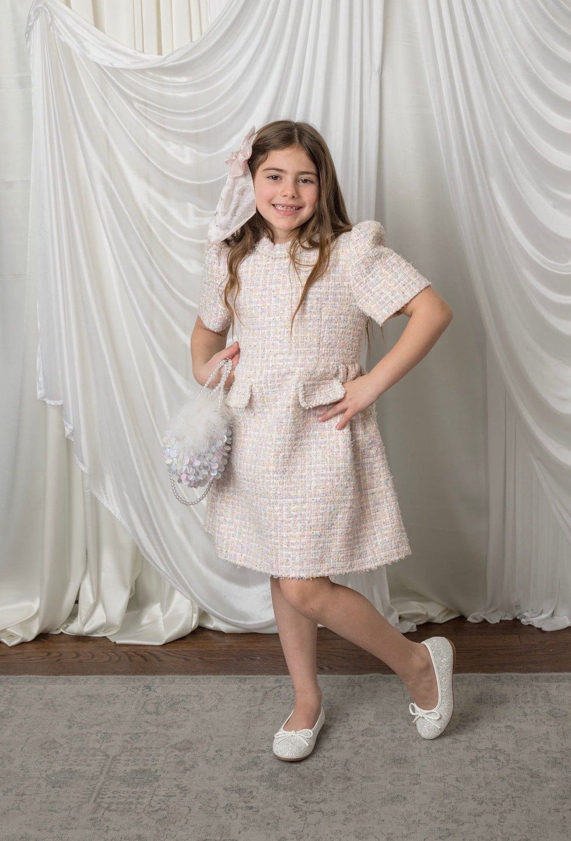 Girl | Meadow Yellow Tweed Dress