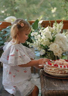 Girl | Tulip Cotton Blouse and Shorts Set