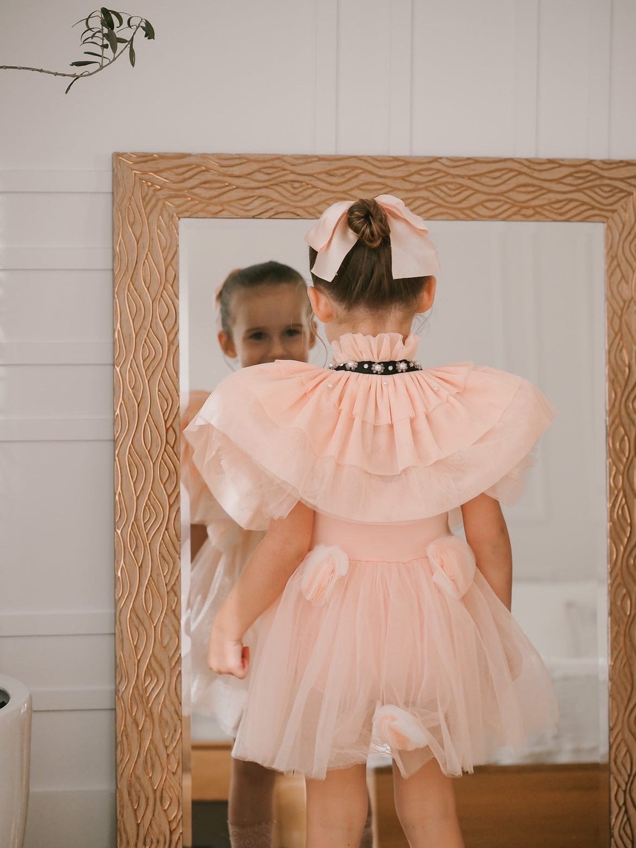 Girl | Victorian Tulle Cape | Peach